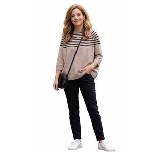 360 Sweater Margot Cashmere Striped Sweater - Sable & Cinder size L